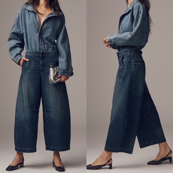 Anthropologie Pilcro Curve High Rise Barrel Leg Wide Jeans - Picture 2 of 8